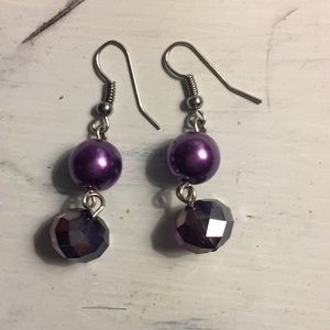 Purple bead earrings